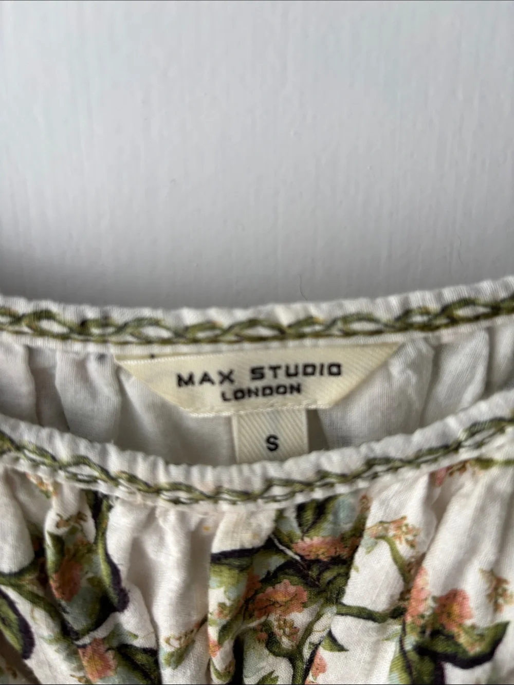 Max Studio Floral Spaghetti-Strap Maxi Dress in Cream, Green and Orange - Picture 2 of 3